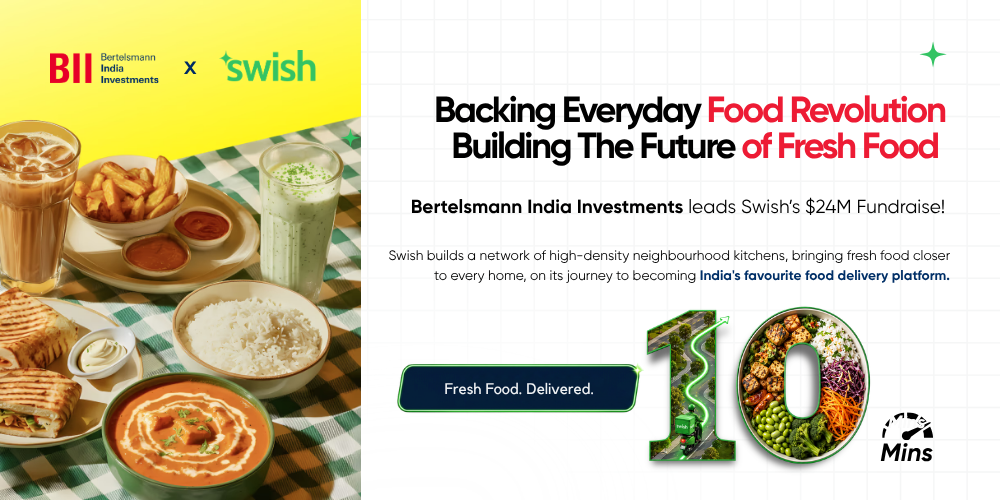 Bertelsmann India Investments Leads  $24 Million Fundraise in Swish as the Platform Scales Past 1mn Monthly Orders